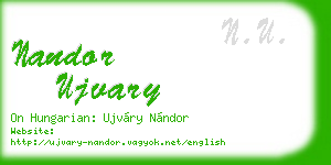 nandor ujvary business card