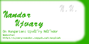 nandor ujvary business card